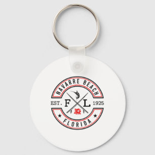 Navarre Beach Florida Fl Retro Surfer Strand Voor  Sleutelhanger