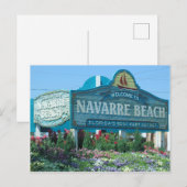 Navarre Beach, Florida, welkomstteken Briefkaart (Voorkant / Achterkant)