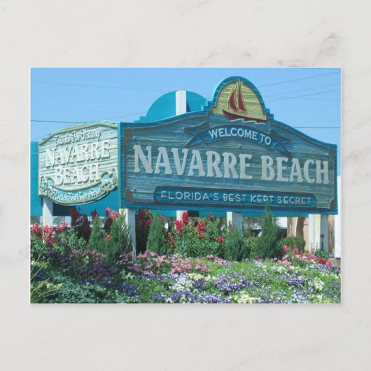 Navarre Beach, Florida, welkomstteken Briefkaart (Voorkant)