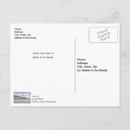 Navarre Beach Vis Pier Dank u Briefkaart (Achterkant)