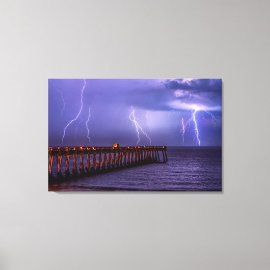 Navarre Florida Lightning Storm Canvas Afdruk (Voorkant)