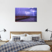 Navarre Florida Lightning Storm Canvas Afdruk (Insitu (Slaapkamer))