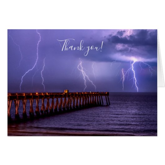 Navarre Florida Lightning Storm Thank you Card (Devant Horizontal)