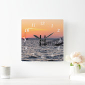 Navarre Floride Père Noël Rosa Sunrise Mur Horloge (Maison)