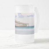 Navarre Plage Pêche Quai Verre Froid Bière Mug (Devant droit)
