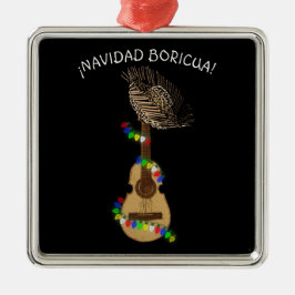 Navidad Boricua Cuatro Puertorriqueno Metalen Ornament