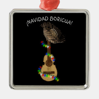 Navidad Boricua Cuatro Puertorriqueno Metalen Ornament