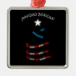 Navidad Boricua Puerto Rico Merry Xmas Metalen Ornament