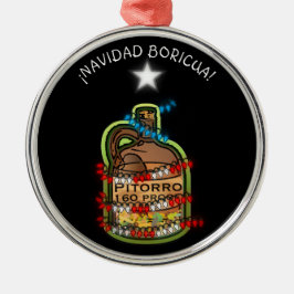 Navidad Boricua Puerto Rico Merry Xmas Metalen Ornament