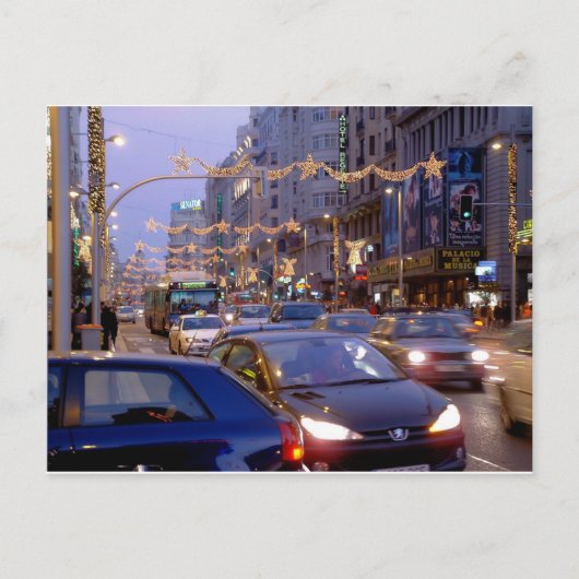 Navidad en la Gran Vía de Madrid Briefkaart (Voorkant)