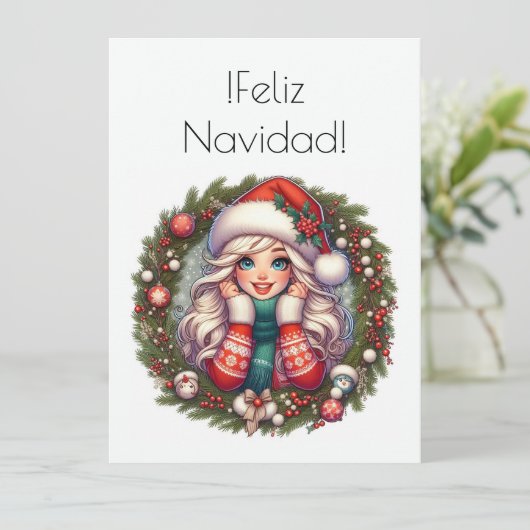 Navidad Feliz Feestdagenkaart (Staand voorkant)