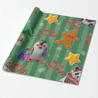 Navidad Mágica: Amigos Animales en 3D Cadeaupapier