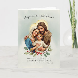 Navidad Religiosa La Sagrada Familia y Dios Kaart