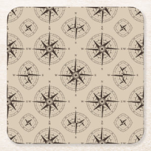 Navigatiepatroon Vierkante Kartonnen Onderzetter