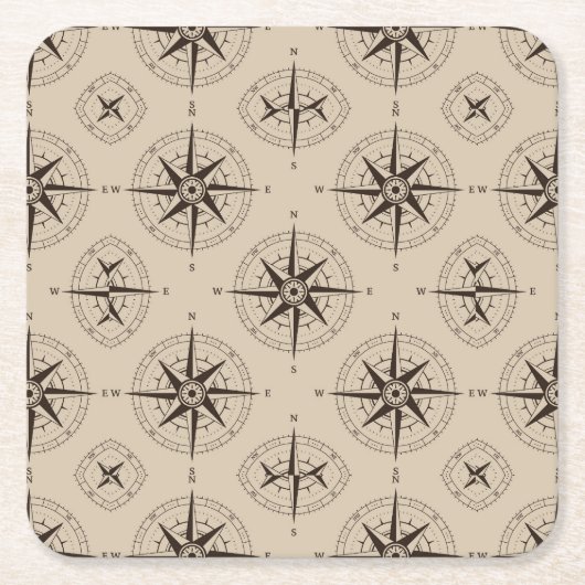 Navigatiepatroon Vierkante Kartonnen Onderzetter (Voorkant)