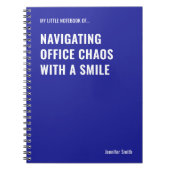 Navigating Office Chaos Funny Quote Notitieboek (Voorkant)