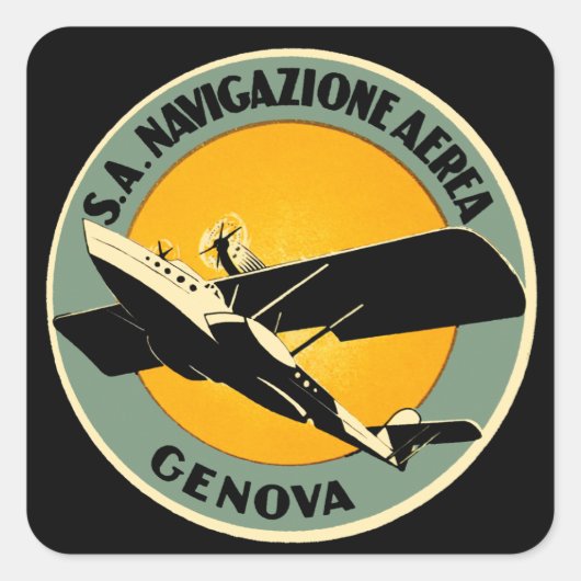 Navigazione Aerea ~ Genova Vierkante Sticker (Voorkant)