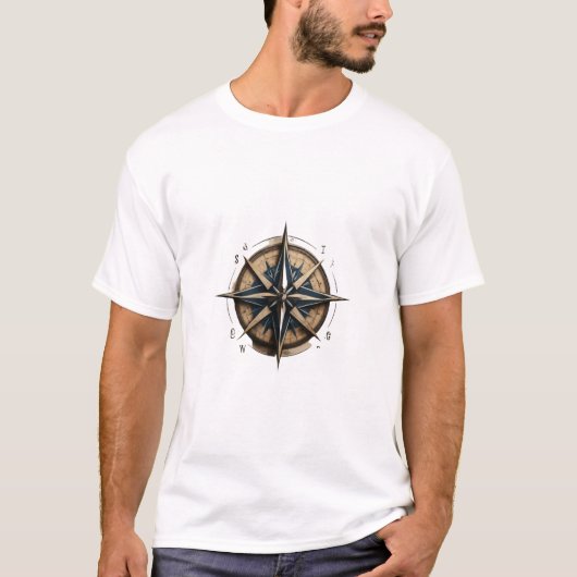 Navigeren op uw reis: Compass Roos T-shirt ontwerp (Voorkant)