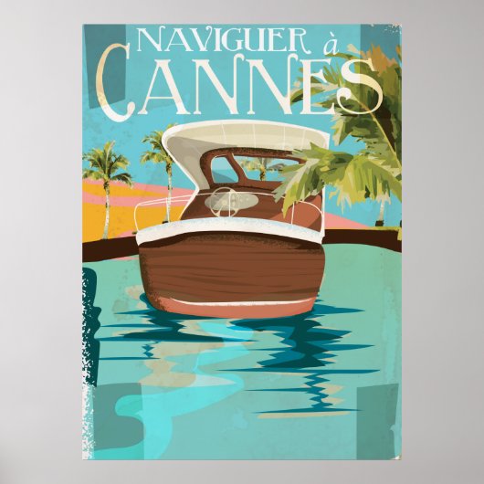 naviguer à Cannes (naviguer vers) poster Vintage v (Devant)