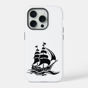 Navire à voile ombré – Illustration océanique vint