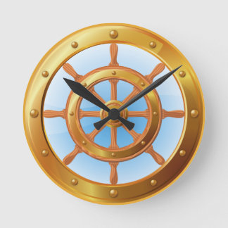 Navire Bateau Marine Yacht Helm Horloge murale
