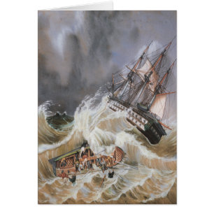Navire Clipper Tempête en mer 1870