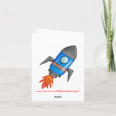 Navire de fusée spatiale Merci Carte de note (Dos)