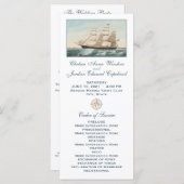 Navire Nautique Clipper | Programme de mariage (Devant / Derrière)