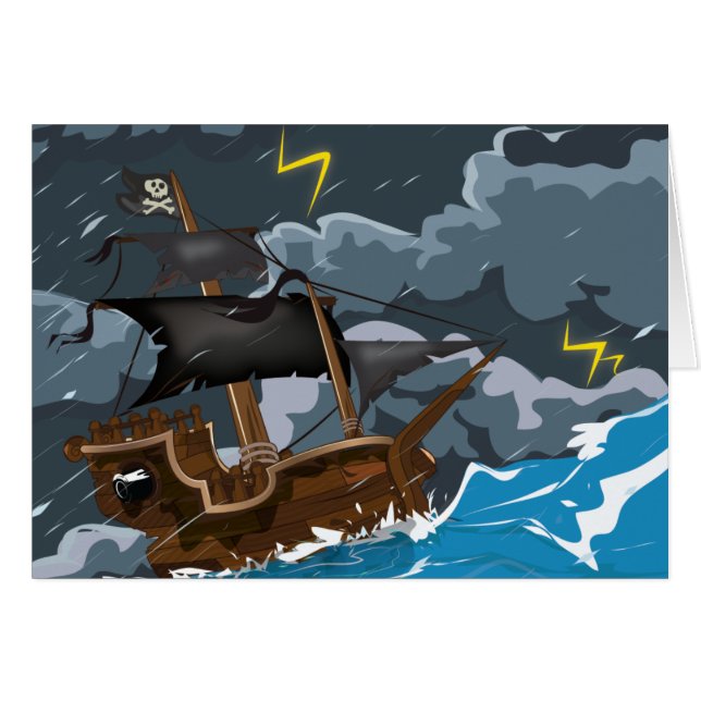 Navire Pirate dans la Tempête (Devant horizontal)