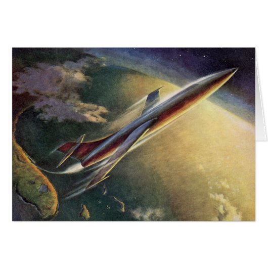 Navire spatial de science-fiction vintage Avion Te (Devant horizontal)