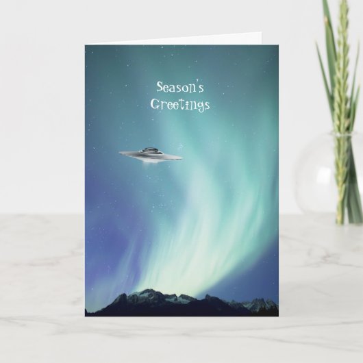 Navire spatial UFO avec carte de vacances Northern (Devant)
