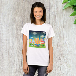 Navire Spatiale Dans La Ville T-shirt Femme