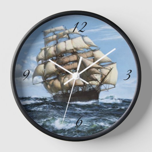 Navires à voile vintages Horloge (Recto)