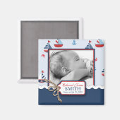 Navires Ahoy ! Aimant Carré faire-part (Recto/Verso)