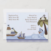 Navires Ahoy Baby Boy Shower Invitation (Dos)