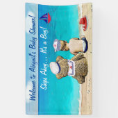 Navires Ahoy, C'est un garçon, la bannière Baby sh (Vertical)