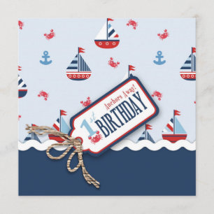 Navires Ahoy Invitation d'anniversaire 1