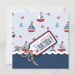 Navires Ahoy Invitation d'anniversaire 3