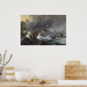Navires en détresse - L. Backhuysen Poster d'art (Cuisine)