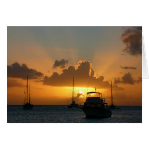 Navires et Sunset Tropical Seascape