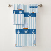 Navires nautiques Roue Ancre Bleu Blancs (En situation)