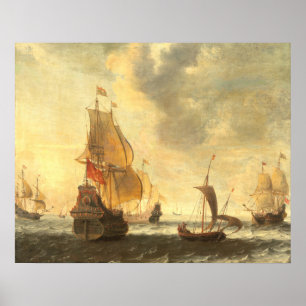 Navires néerlandais - Jacob Bellevois Poster d'Art