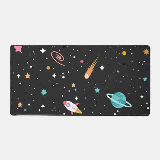 Navires spatiaux et planètes en noir (Recto)