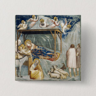 Navitity (geboorte van Jezus Christus) (door Giott Vierkante Button 5,1 Cm
