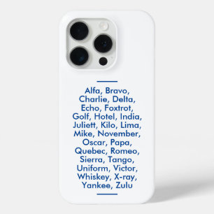 "NAVO" fonetisch alfabet, Alfa naar Zulu iPhone 15 Pro Case