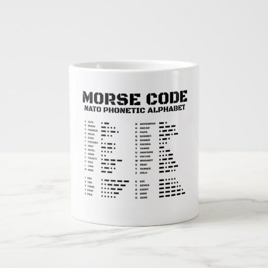 NAVO fonetisch alfabet, morsecode, luchtvaart Extra Grote Beker (Voorkant)