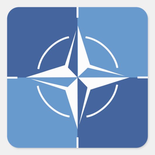 NAVO ONAT-vlagsymbool Noord-Atlantisch Verdrag Org Vierkante Sticker (Voorkant)
