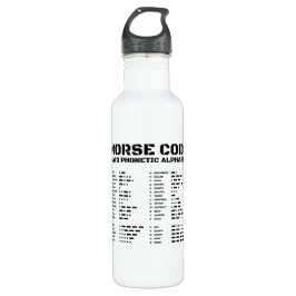 NAVO Phonetic Alphabet & Morse Code Zwart-wit Waterfles