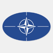 NAVO-vlag Ovale Sticker (Voorkant)