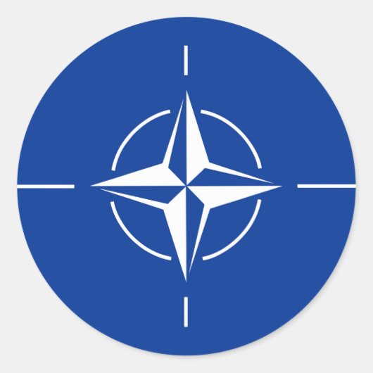 NAVO-vlag Ronde Sticker (Voorkant)